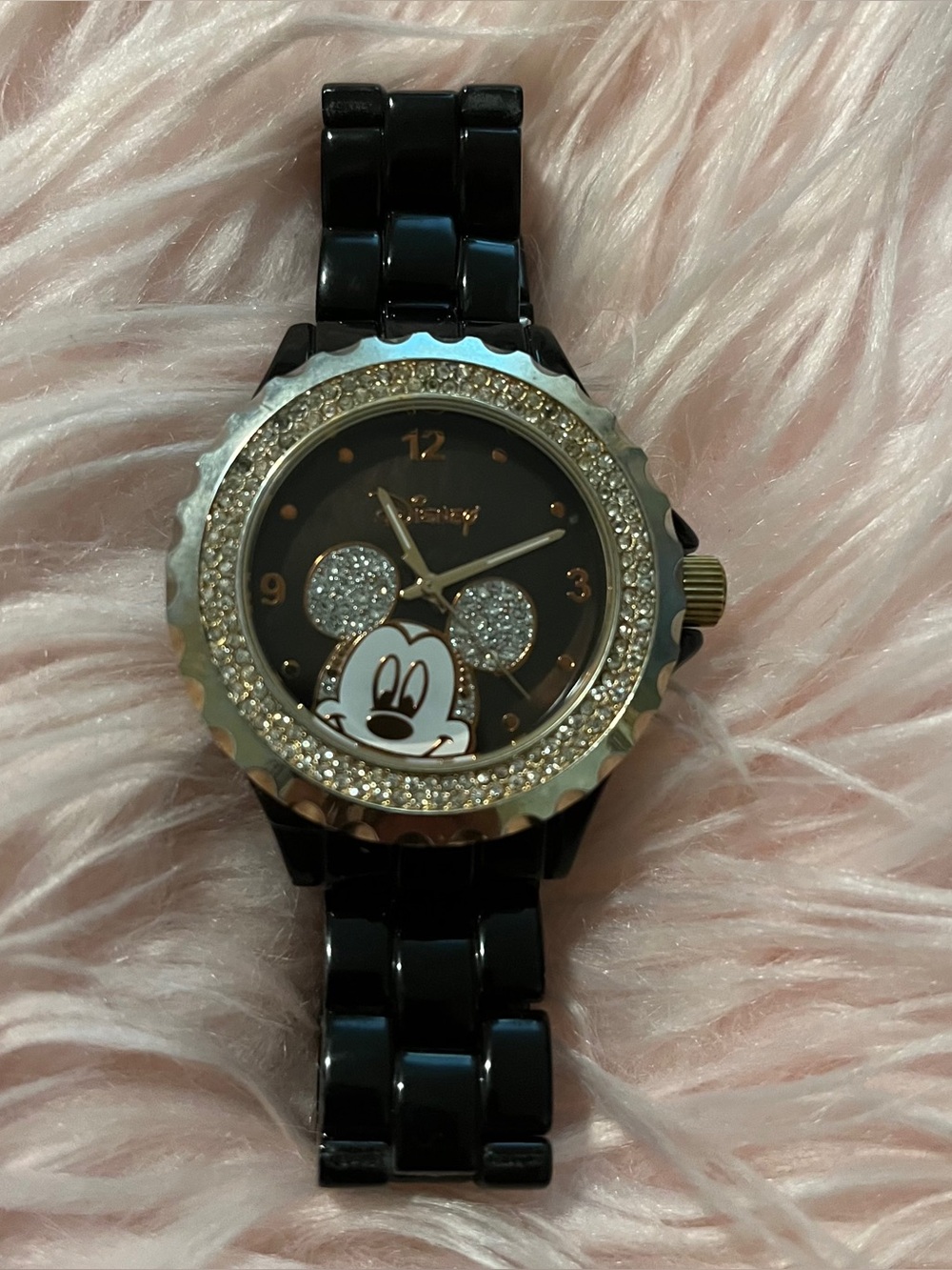 Watch Mickey Mouse - Works - Black Metal Band - Bling - ***Read*** - Vintage